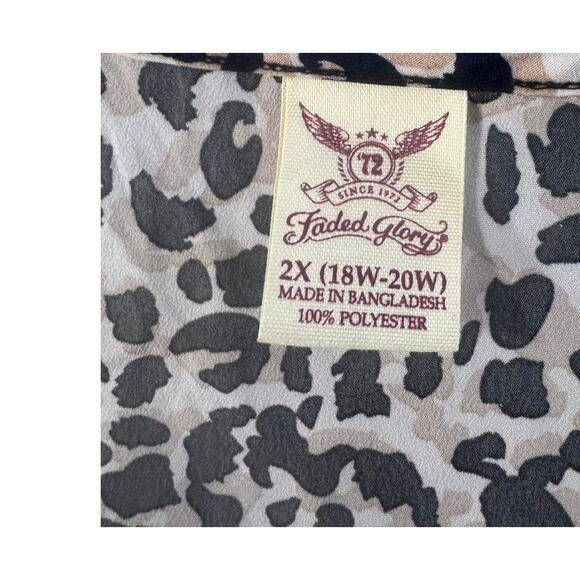 Faded Glory 2X 18W - 20W Sleeveless Animal Cheetah Print Top Polyester - Picture 3 of 8